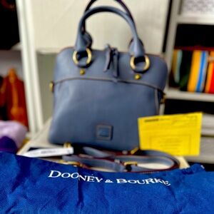 Dooney and Bourke Florentine Leather Cameron Satchel - Steel Blue